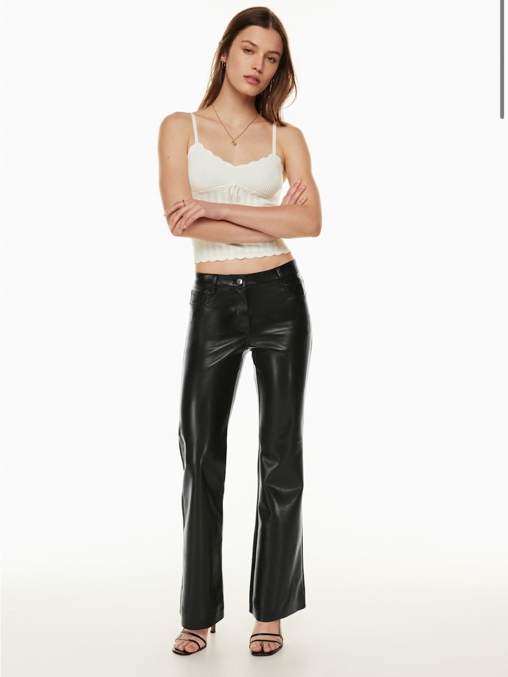 Wilfred The Melina Flared Vegan Leather Black Pants Size 2